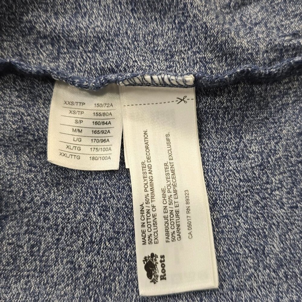 Roots Cooper Beaver Heathered Blue Shirt Logos Canada Vancouver EUC Size S/P - Picture 11 of 11